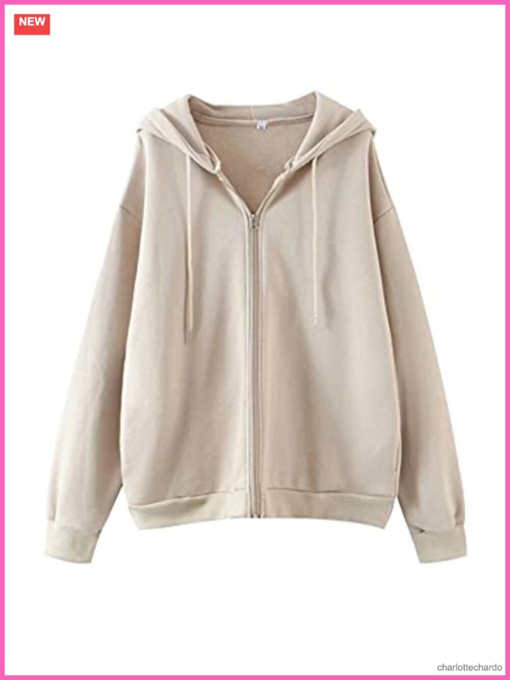 Vintage Oversized Zip Up Hoodie Fleece Lined Cotton Blend Long Sleeve
